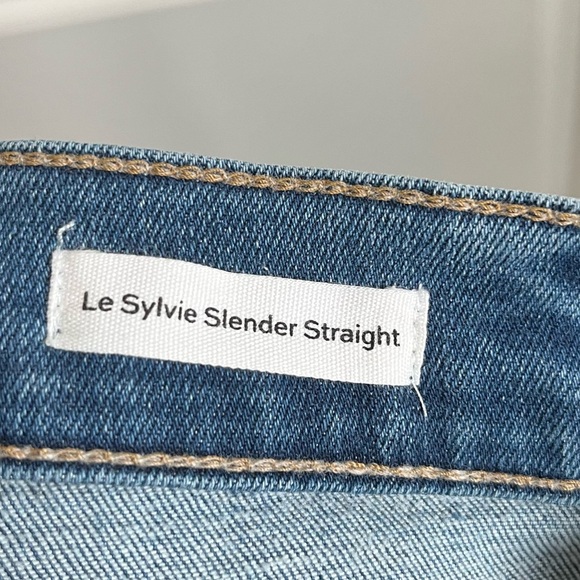 FRAME Le Sylvie Slender Straight Crop Denim Jeans w/ Frayed Raw Hem Size 28 - Picture 4 of 7